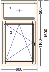 Деревянное окно из сосны Moderno FR-1